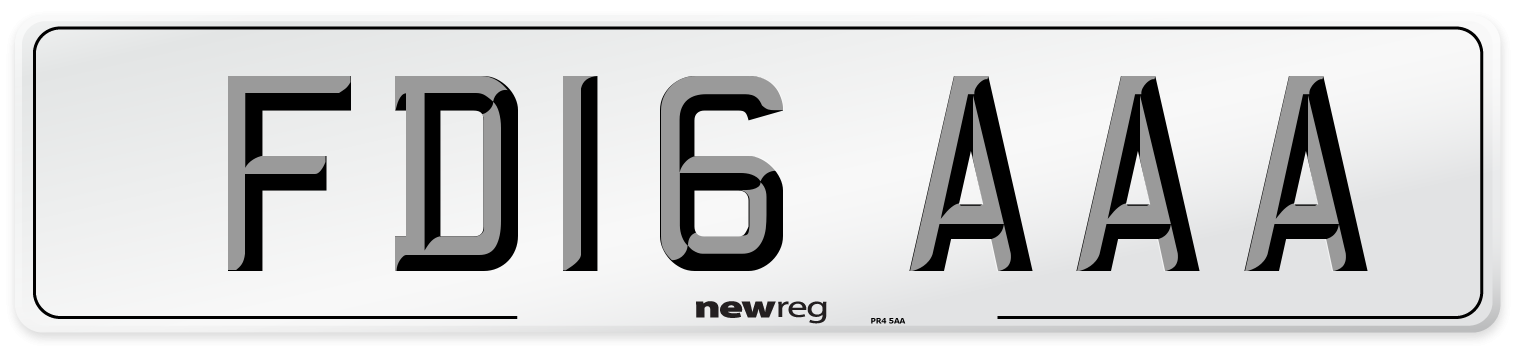 FD16 AAA Number Plate from New Reg